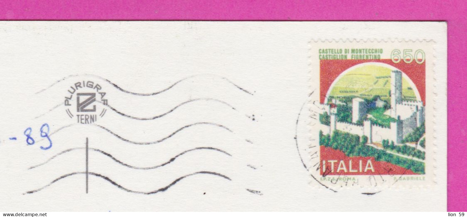 293891 / Italy - Rivera Del CONERO PC 1989 Porto Recanati USED 650 L Castello Di Montecchio, Castiglion Fiorentino - 1981-90: Marcophilia