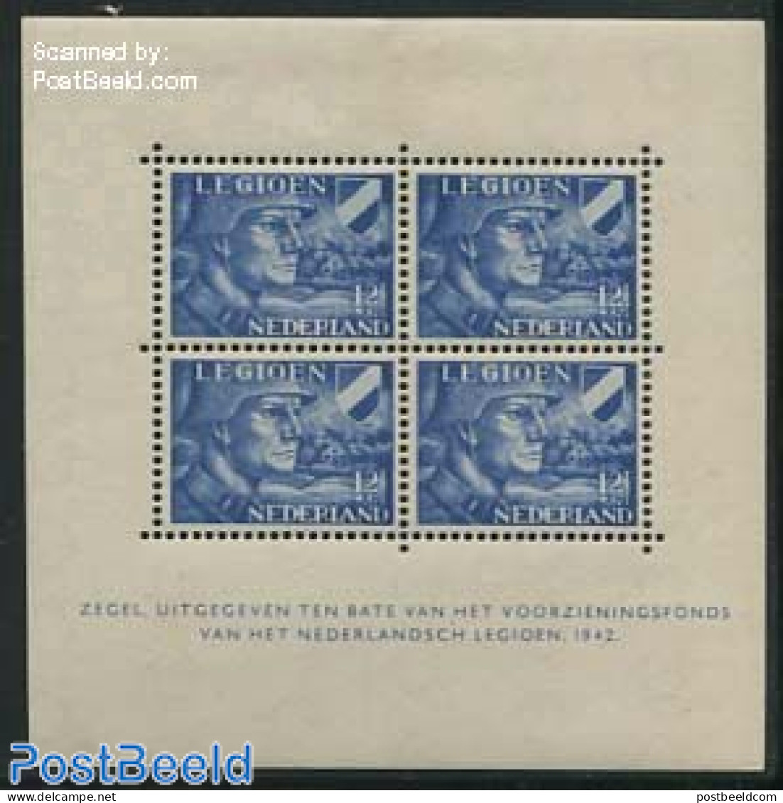Netherlands 1942 M/s With 4 Stamps, Unused (hinged) - Ongebruikt