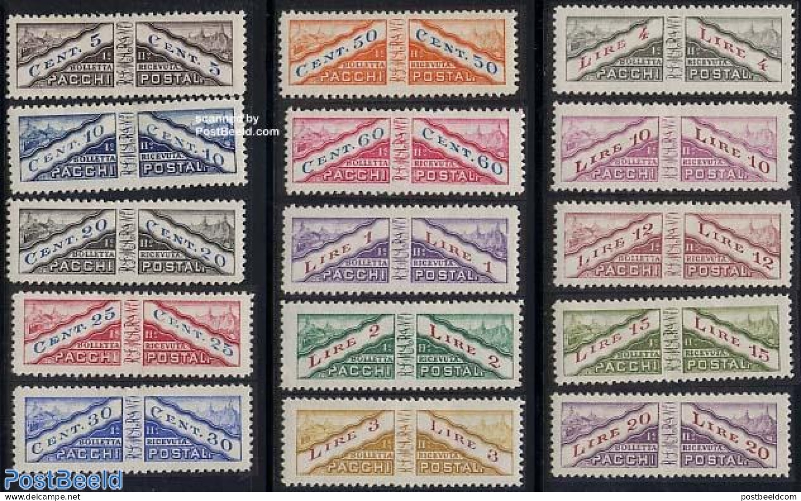 San Marino 1928 Parcel Stamps 15v, Mint NH - Unused Stamps