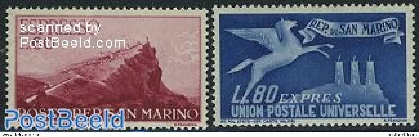 San Marino 1950 Definitives 2v, Mint NH - Ungebraucht