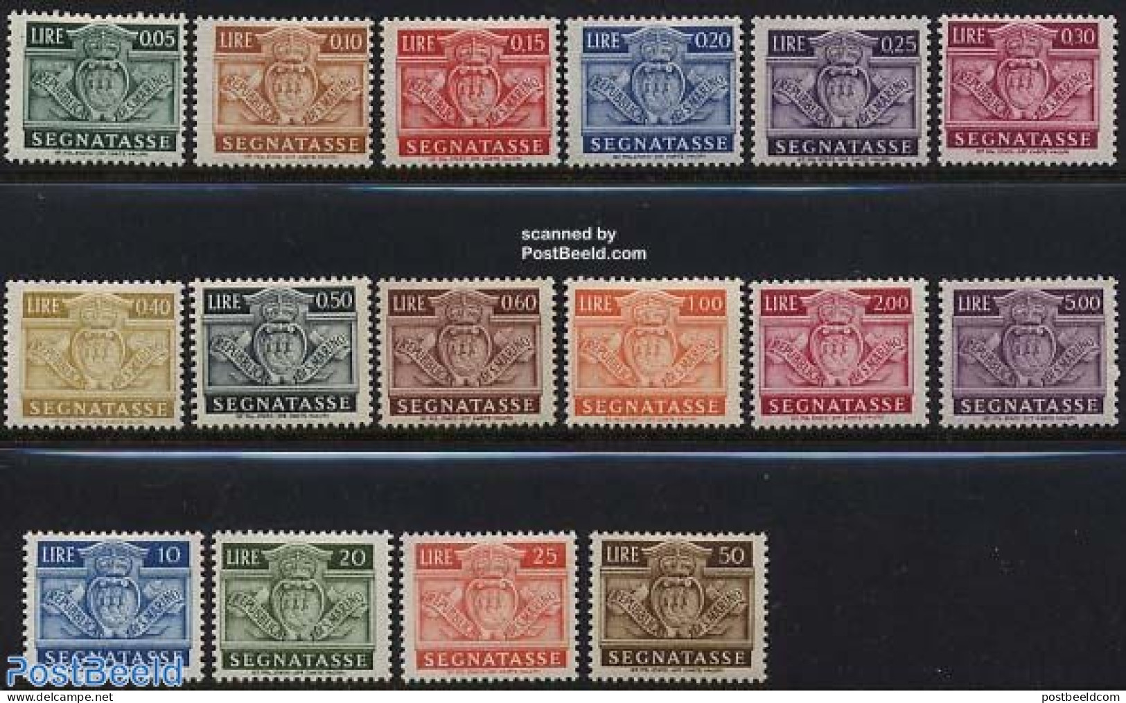 San Marino 1945 Postage Due 16v, Mint NH, History - Coat Of Arms - Sonstige & Ohne Zuordnung