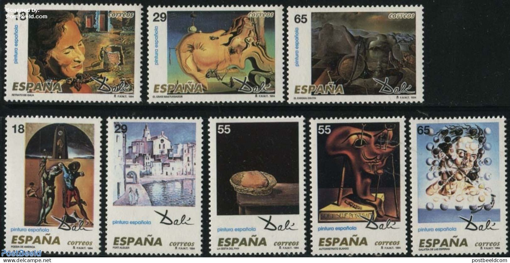 Spain 1994 Salvador Dali 8v, Mint NH, Art - Modern Art (1850-present) - Salvador Dali - Unused Stamps