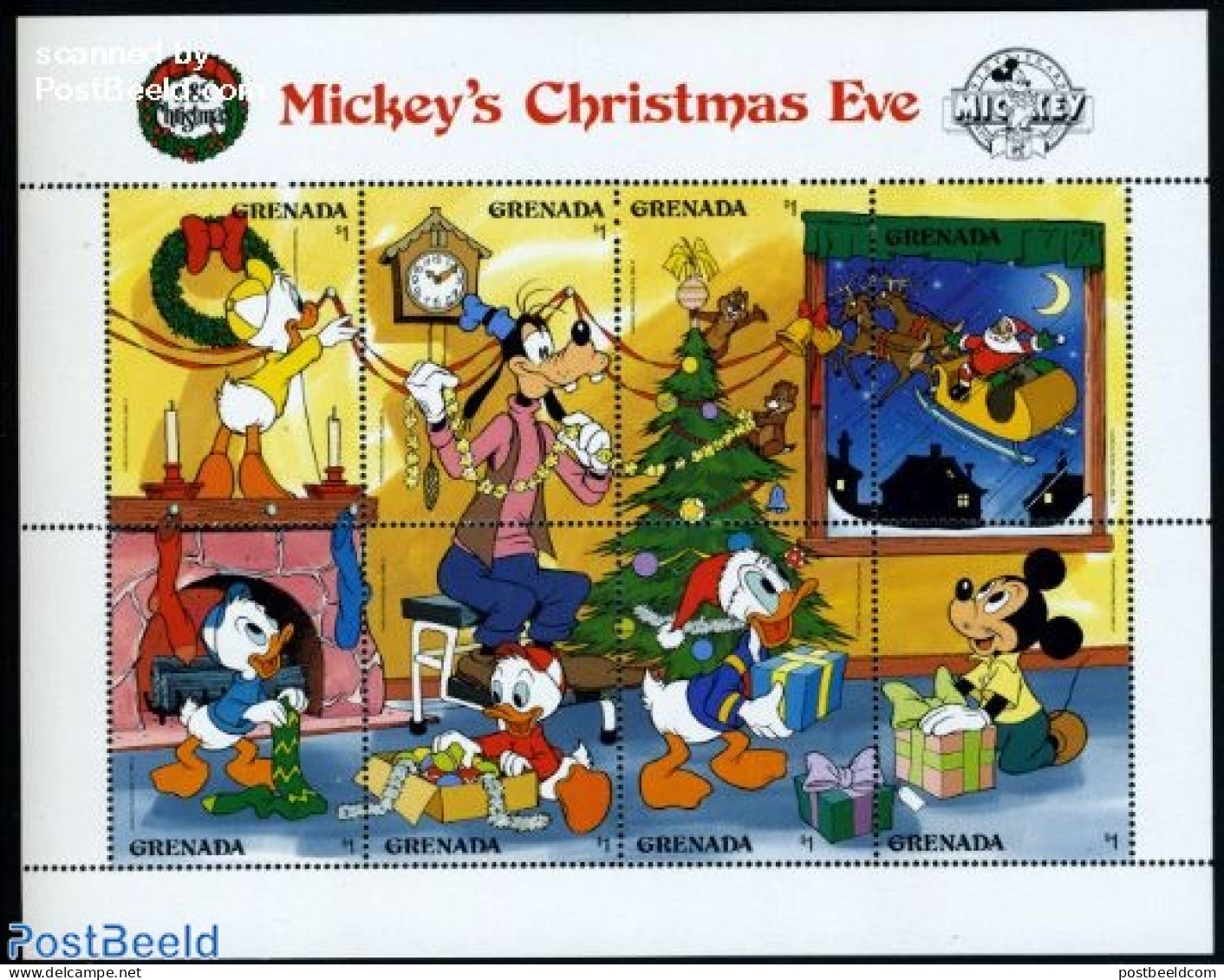 Grenada 1988 60 Years Mickey Mouse 8v M/s, Mint NH, Art - Disney - Disney