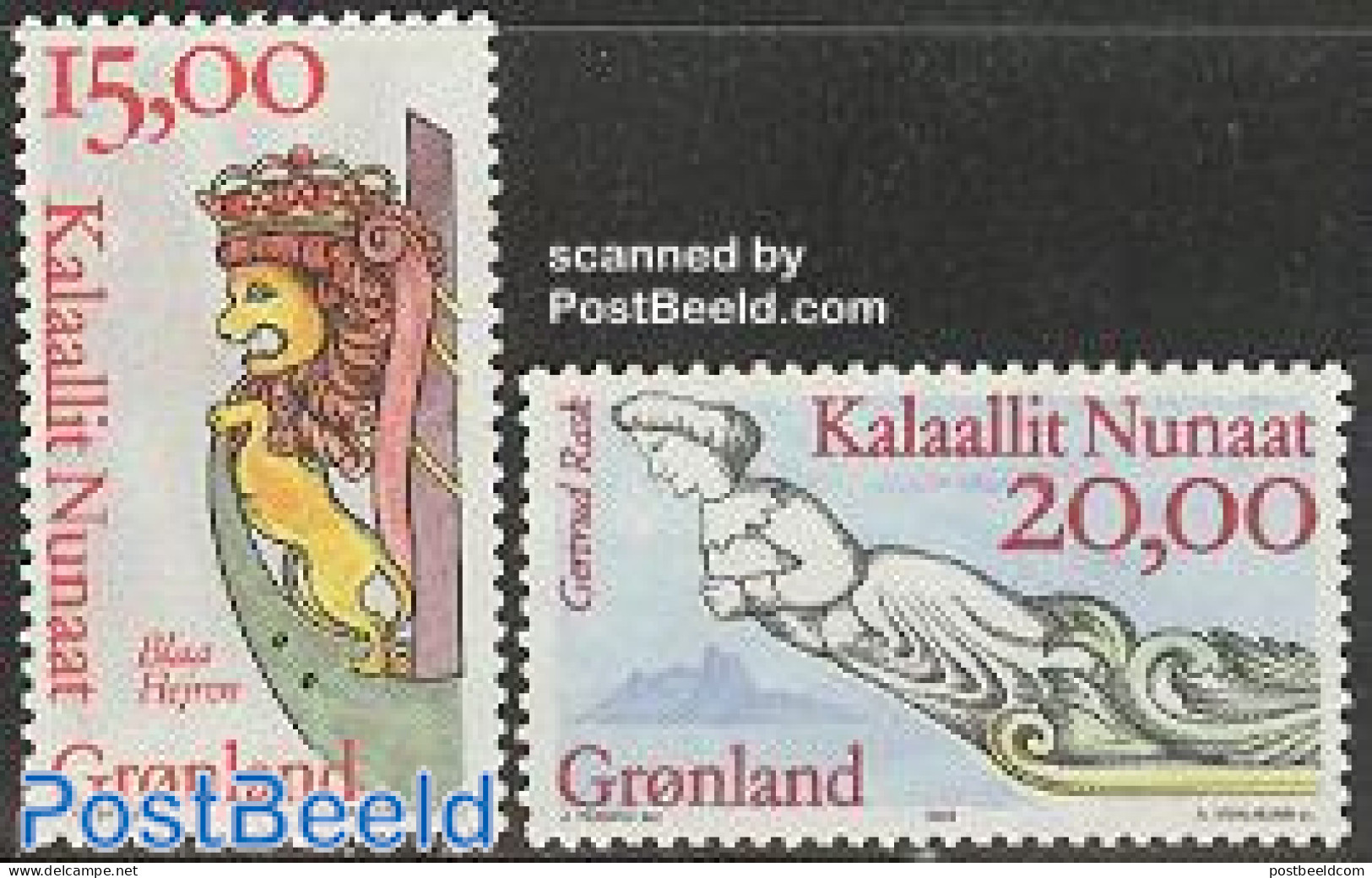 Greenland 1996 Ship Statues 2v, Mint NH, Transport - Ships And Boats - Unused Stamps