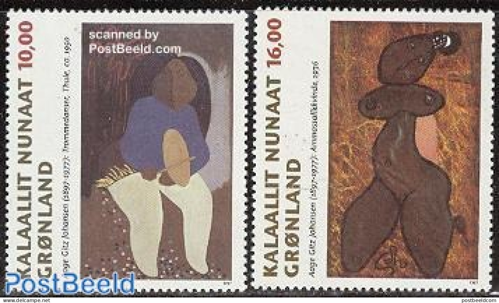 Greenland 1997 Aage Gitz-Johansen Paintings 2v, Mint NH, Art - Modern Art (1850-present) - Unused Stamps