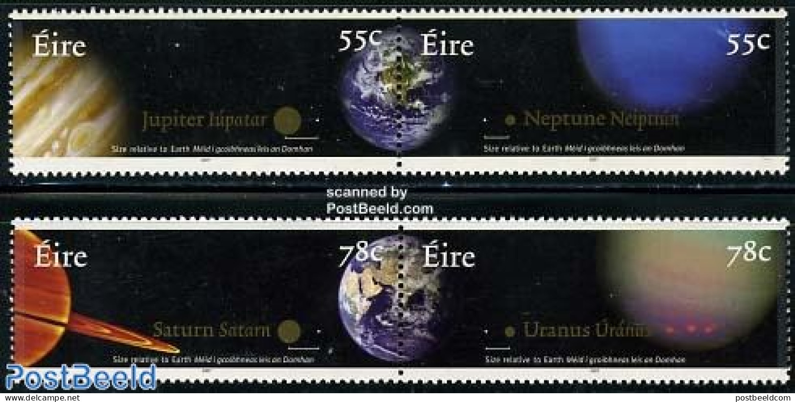 Ireland 2007 Planets 2x2v [:], Mint NH, Science - Astronomy - Unused Stamps