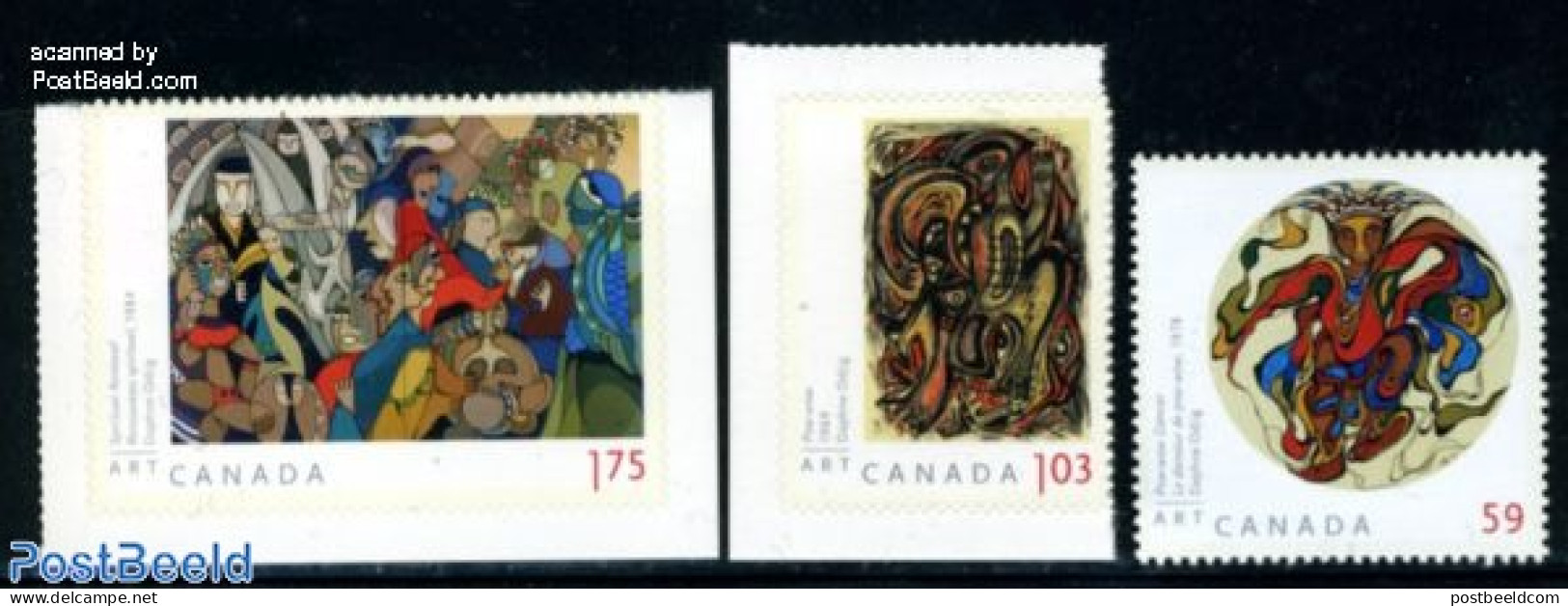 Canada 2011 Daphne Odjig 3v (2v S-a), Mint NH, Art - Modern Art (1850-present) - Paintings - Unused Stamps