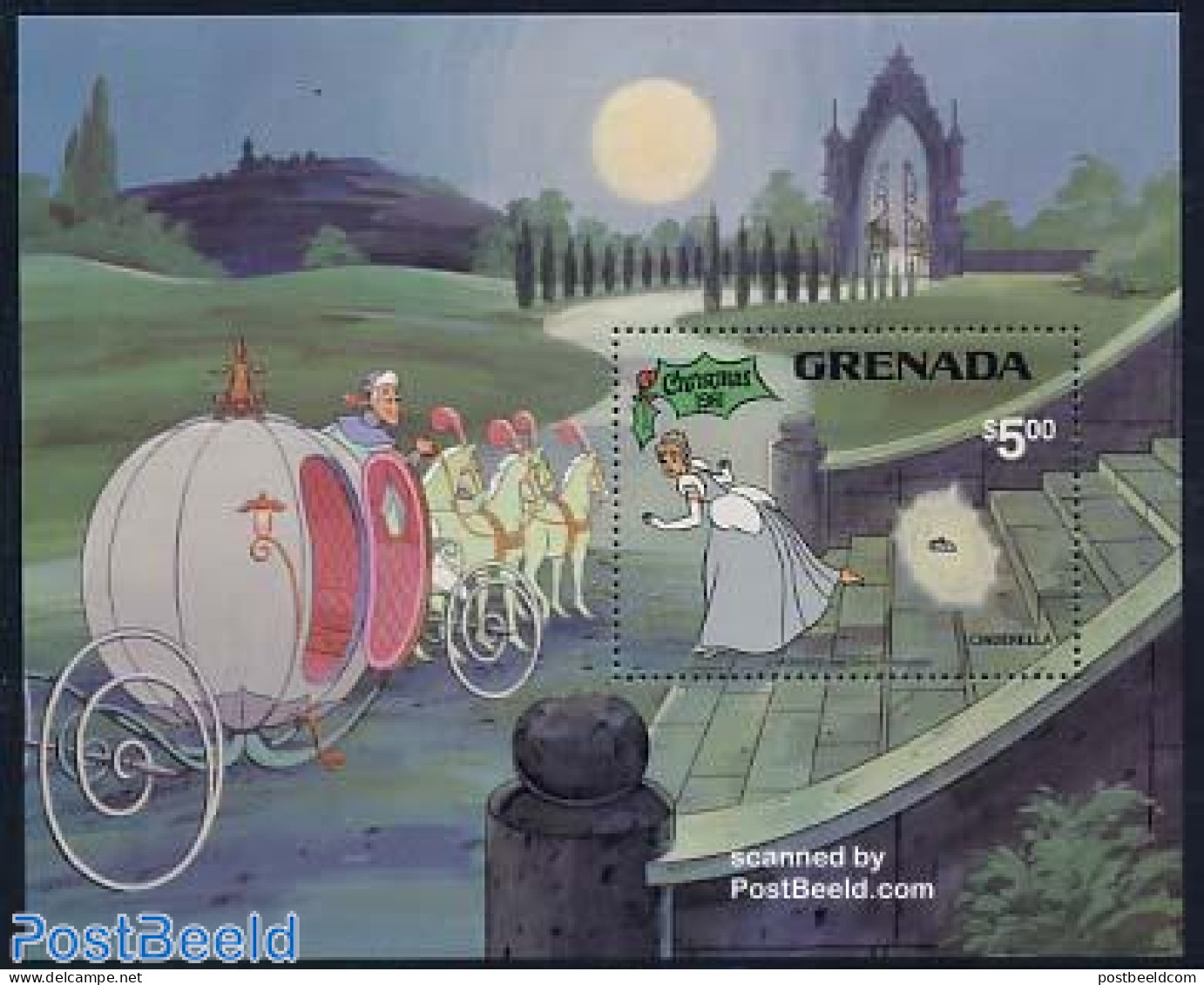 Grenada 1981 Christmas, Disney S/s, Mint NH, Nature - Religion - Transport - Horses - Christmas - Coaches - Art - Disney - Weihnachten