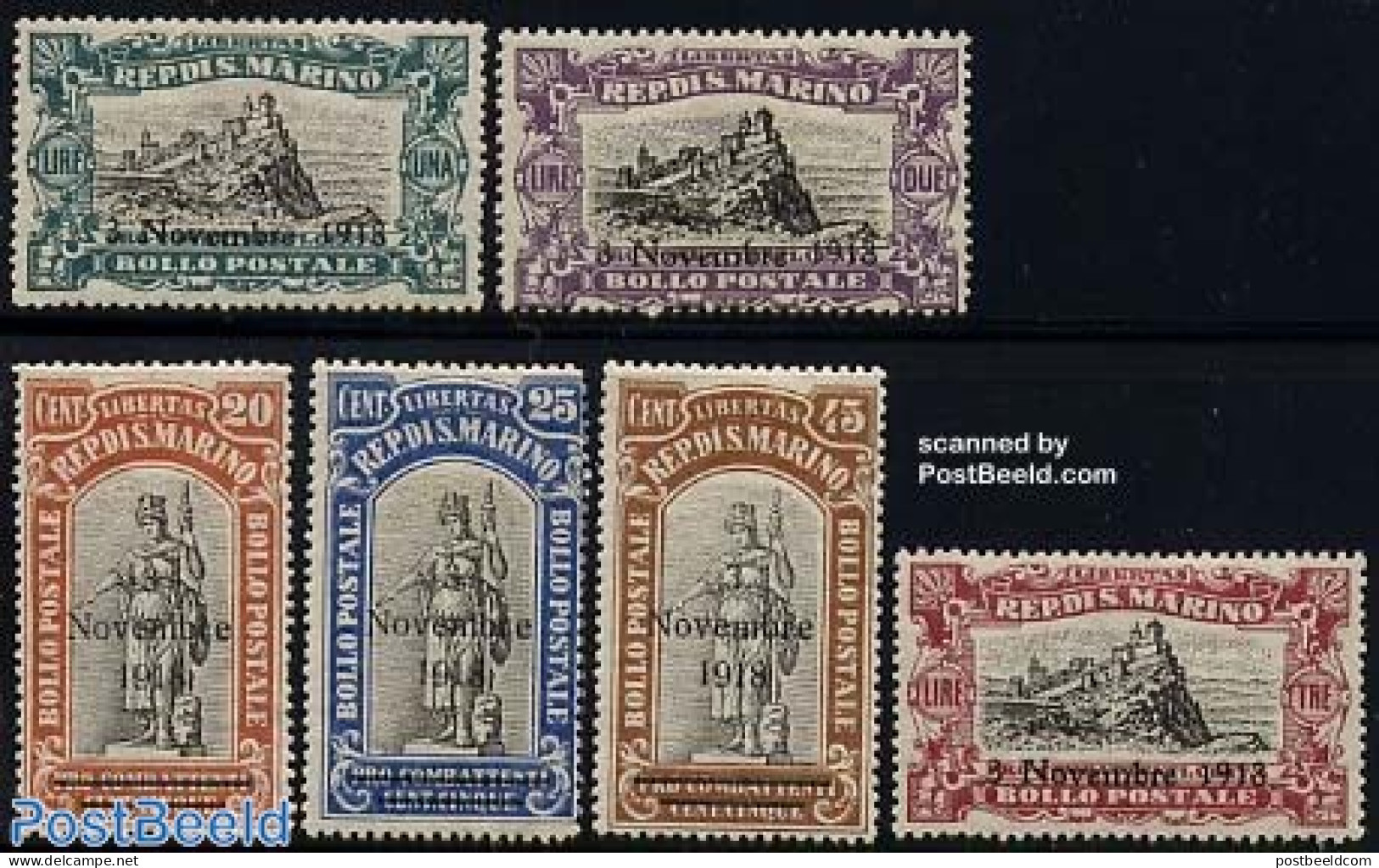 San Marino 1918 End Of World War I 6v, Mint NH - Unused Stamps