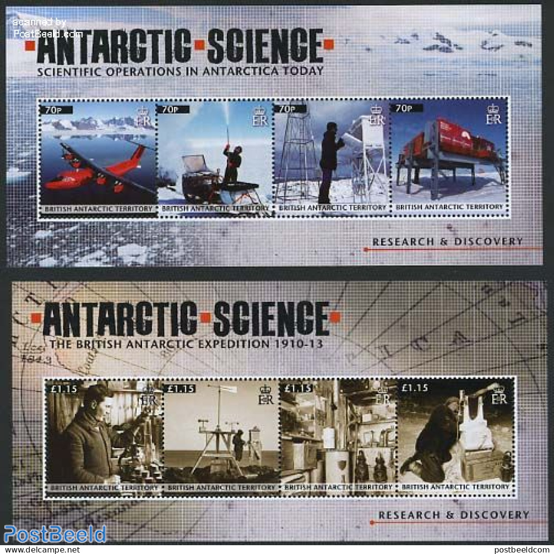 British Antarctica 2011 Antarctic Science 8v (2 M/s), Mint NH, Science - Transport - The Arctic & Antarctica - Weights.. - Avions