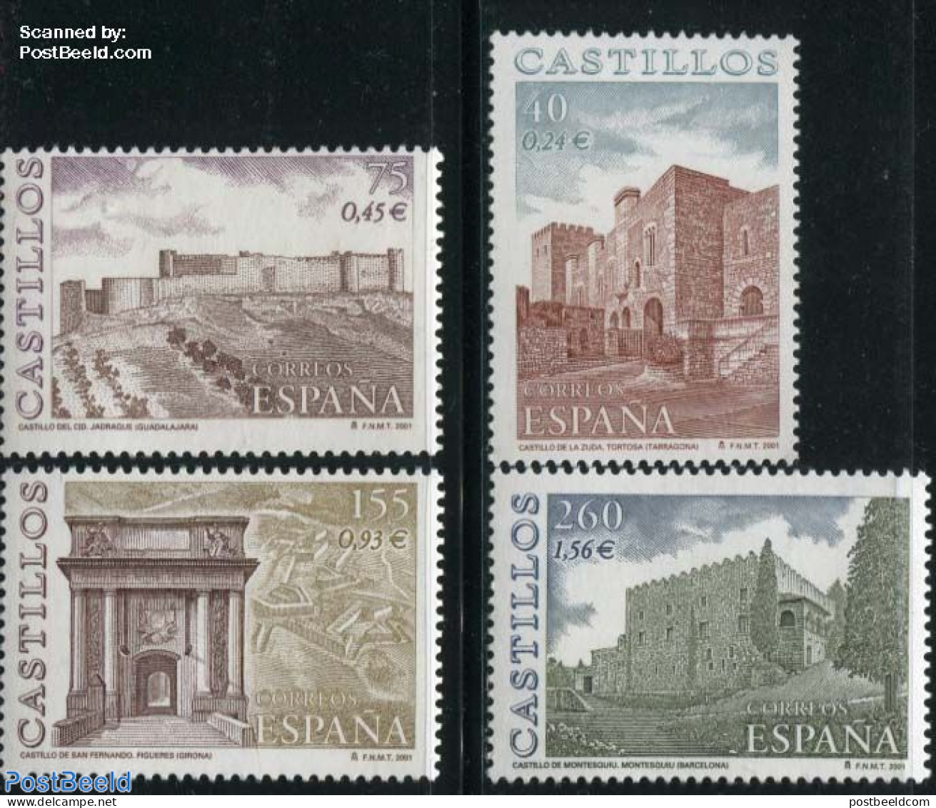 Spain 2001 Castles 4v, Mint NH, Art - Castles & Fortifications - Unused Stamps