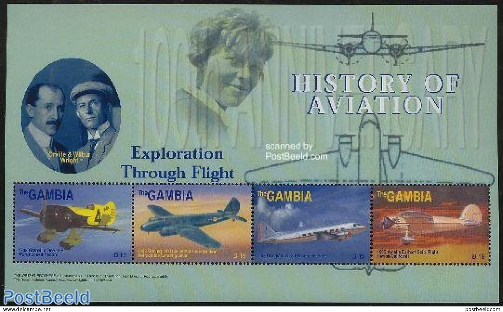 Gambia 2003 Aviation 4v M/s, Mint NH, Transport - Aircraft & Aviation - Flugzeuge