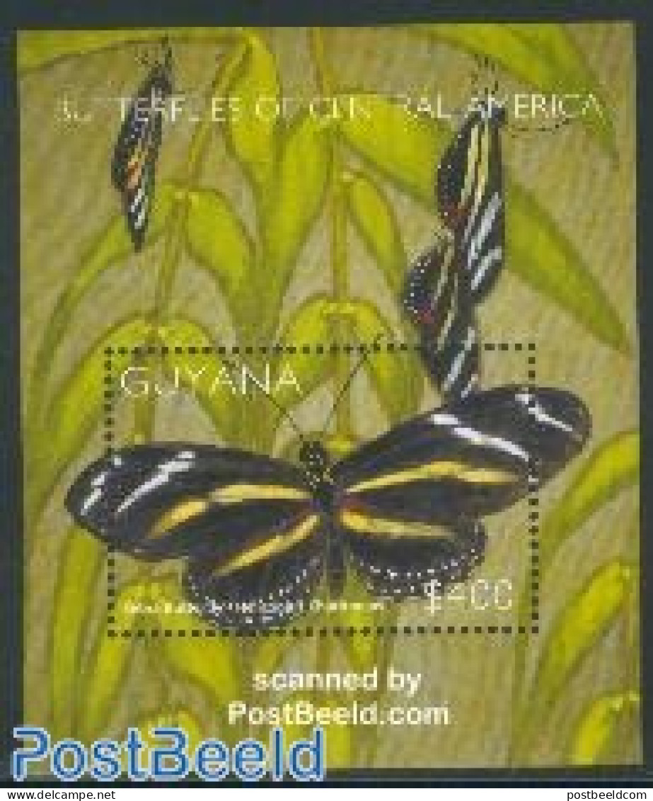 Guyana 2002 Butterflies S/s /Zebra Butterfly, Mint NH, Nature - Butterflies - Guyana (1966-...)