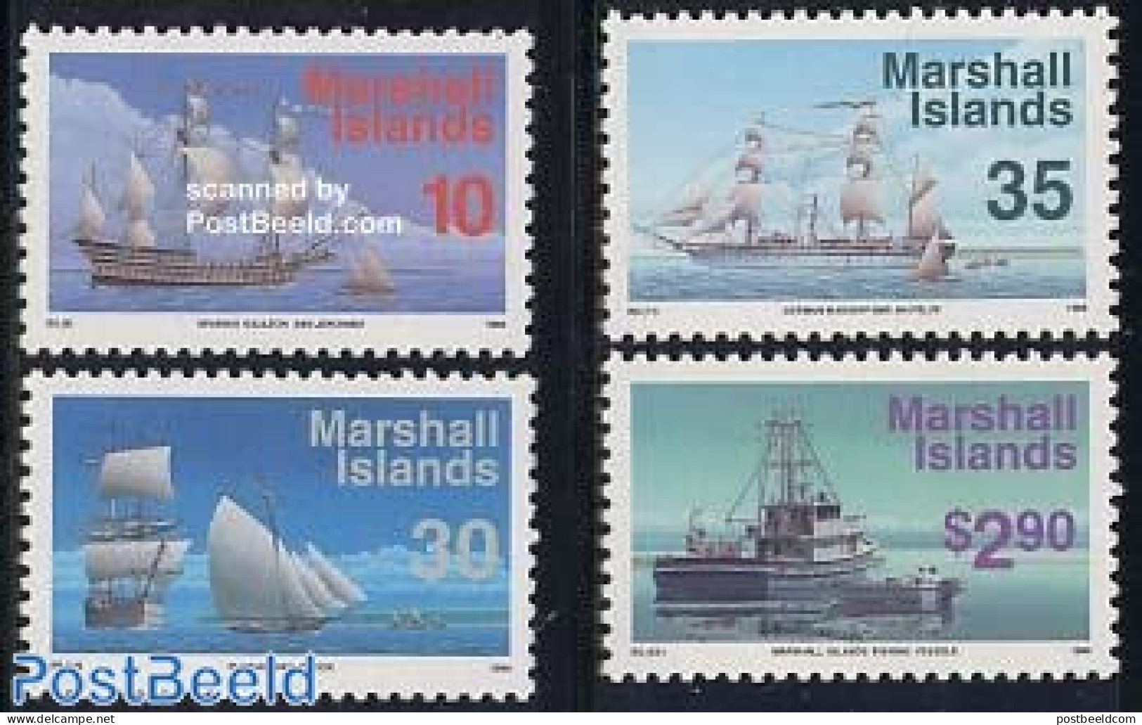 Marshall Islands 1994 Definitives, Ships 4v, Mint NH, Transport - Ships And Boats - Bateaux
