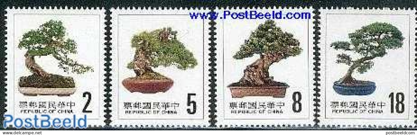 Taiwan 1985 Bonsai Trees 4v, Mint NH, Nature - Bonsai - Trees & Forests - Rotary, Lions Club
