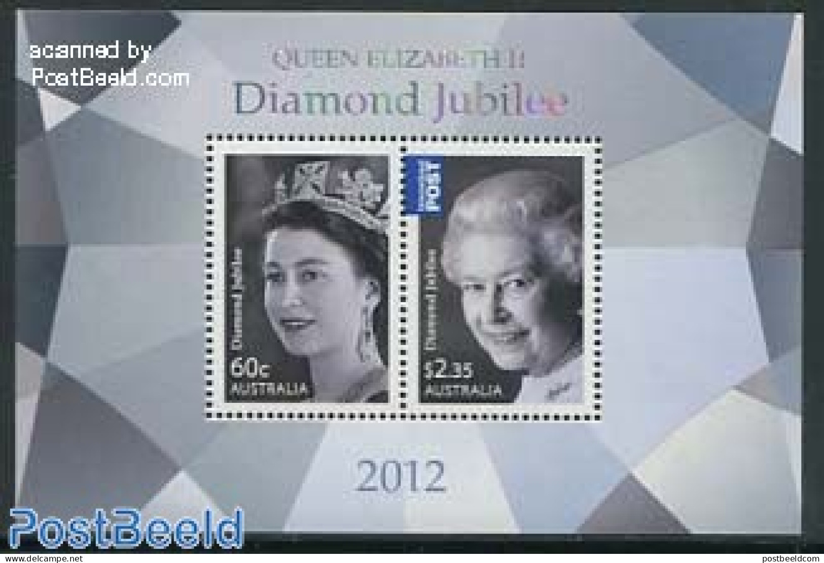 Australia 2012 Diamond Jubilee Elizabeth S/s, Mint NH, History - Various - Kings & Queens (Royalty) - Holograms - Unused Stamps