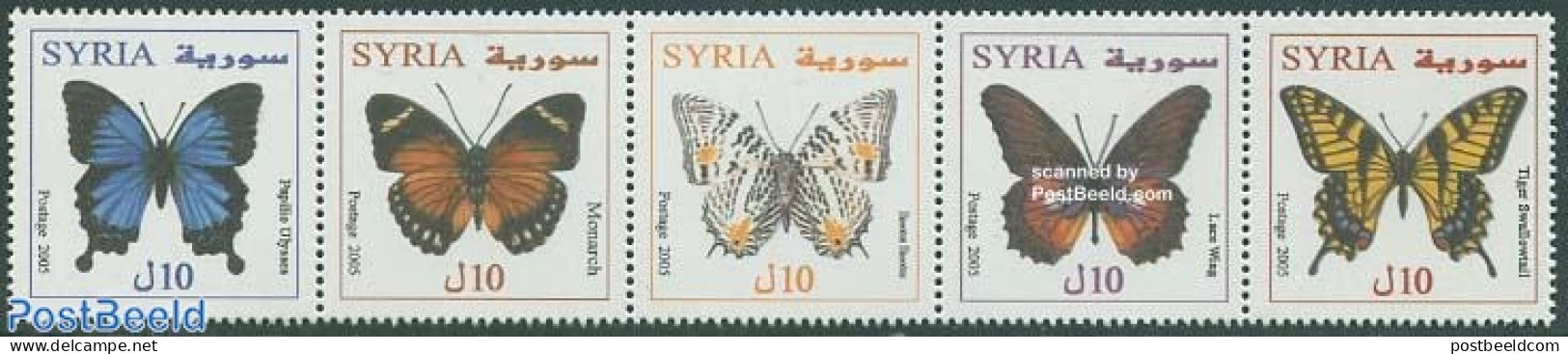 Syria 2005 Butterflies 5v [::::], Mint NH, Nature - Butterflies - Syrien