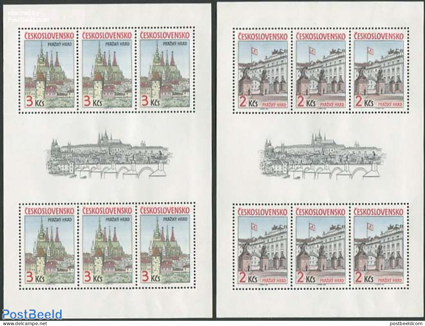 Czechoslovkia 1985 Praha Burg 2 M/ss, Mint NH, Religion - Churches, Temples, Mosques, Synagogues - Sonstige & Ohne Zuordnung