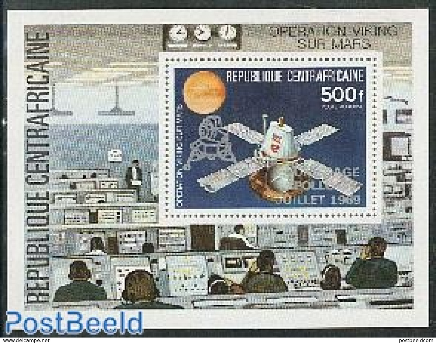 Central Africa 1979 Moonlanding Anniversary S/s, Mint NH, Transport - Space Exploration - Central African Republic