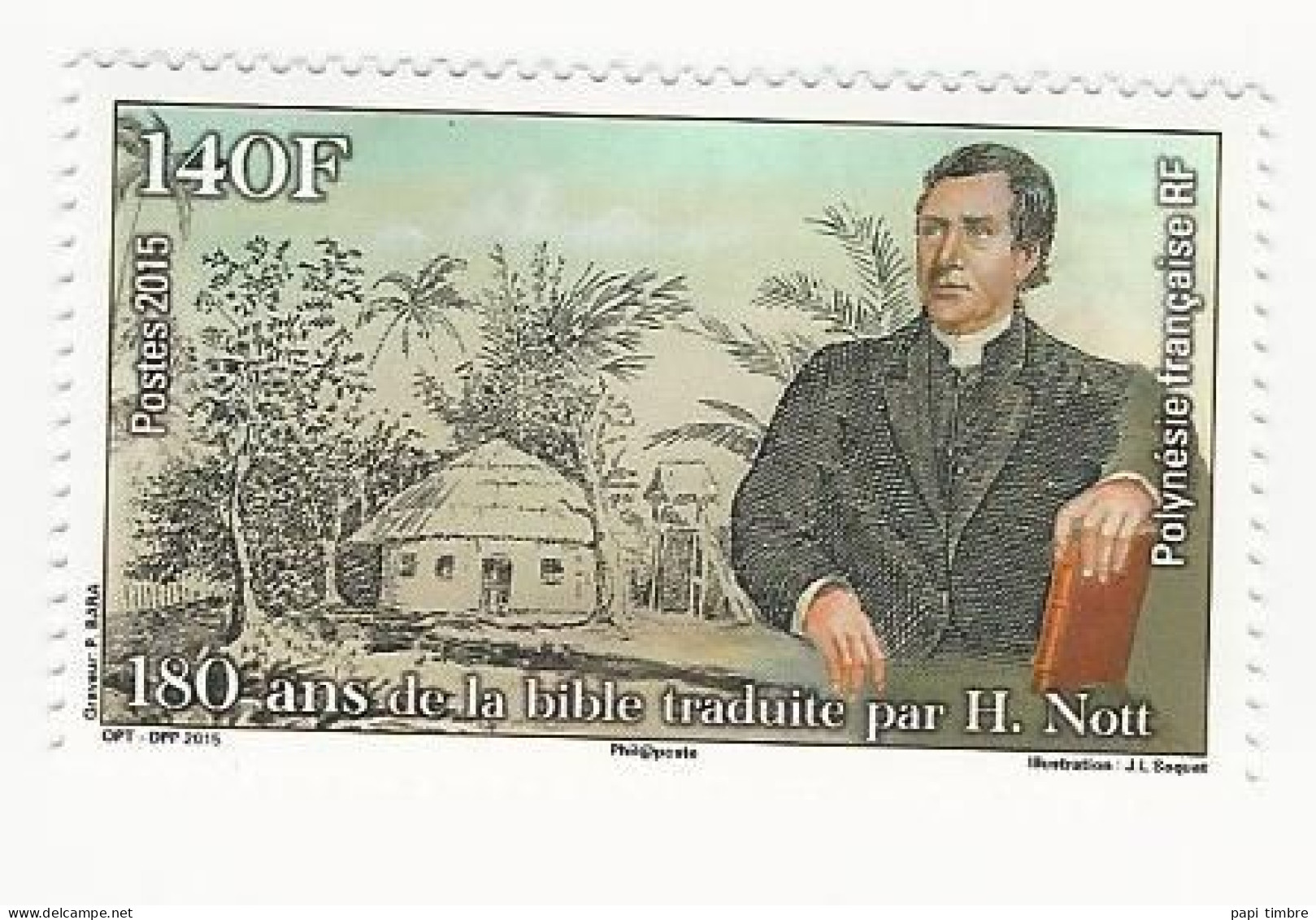 Polynésie-2015-180e Anniversaire De La Traduction De La Bible En Tahitien Par Henry Nott - N° 1086 ** - Neufs