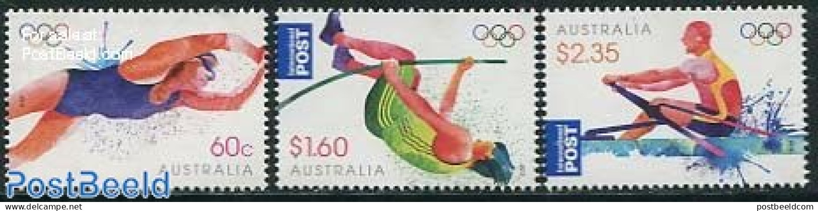 Australia 2012 Olympic Games London 3v, Mint NH, Sport - Athletics - Kayaks & Rowing - Olympic Games - Swimming - Unused Stamps