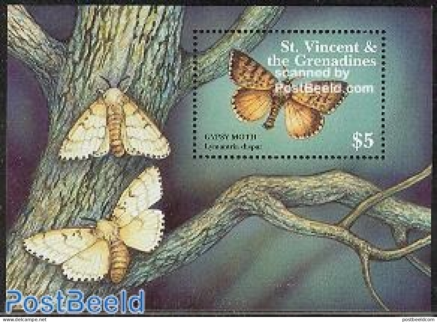 Saint Vincent 2001 Gypsy Moth S/s, Mint NH, Nature - Butterflies - St.Vincent (1979-...)