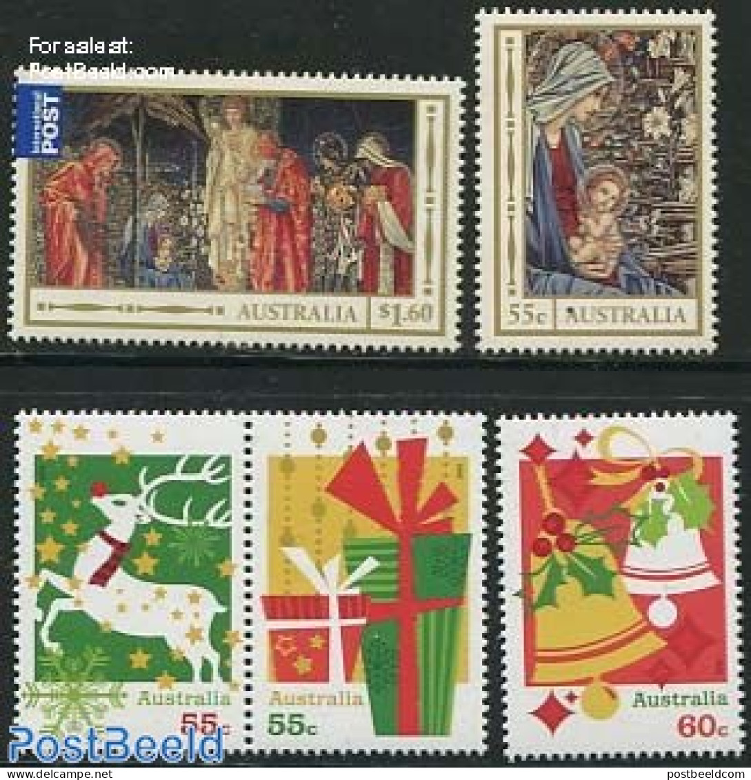 Australia 2012 Christmas 5v (3v+[:]), Mint NH, Nature - Religion - Deer - Christmas - Unused Stamps