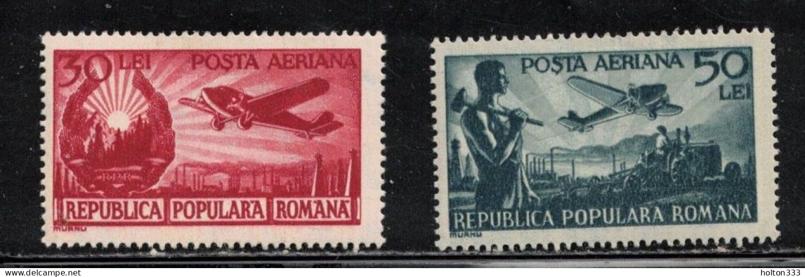 ROMANIA Scott # C32-3 MH - Airmail Issues - Unused Stamps