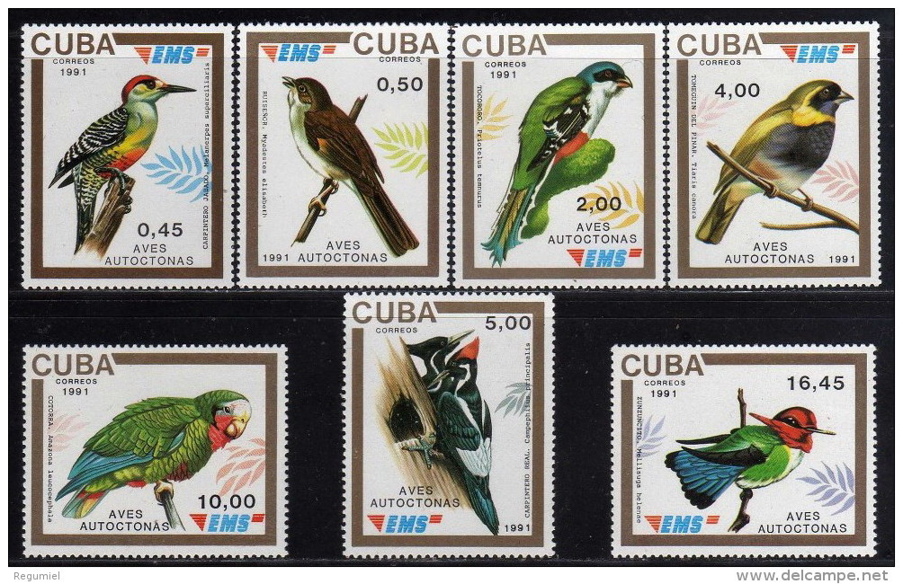 Cuba 3133/3139 ** Pajaros.1991 - Ungebraucht