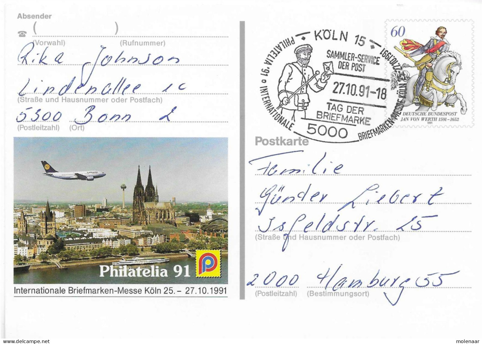 Postzegels > Europa > Duitsland > West-Duitsland > Postwaardestukken > Philatelia 91  (17294) - Geïllustreerde Postkaarten - Gebruikt