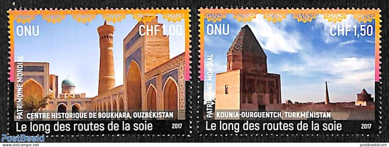 United Nations, Geneva 2017 Along The Silk Roads 2v, Mint NH, History - World Heritage - Other & Unclassified