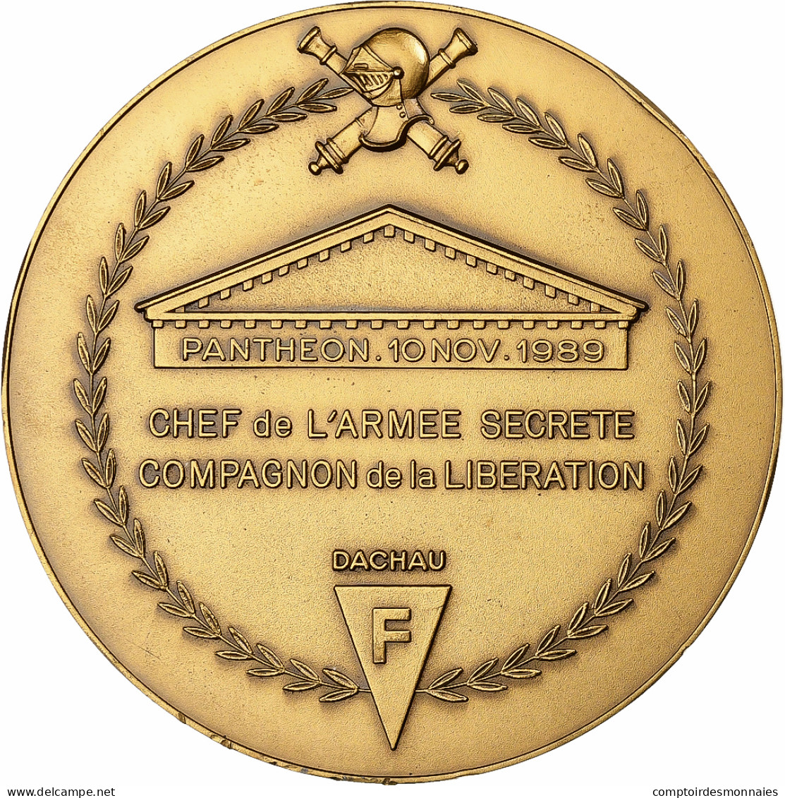 France, Médaille, Charles Delestraint, Compagnon De La Libération, 1989 - Autres & Non Classés