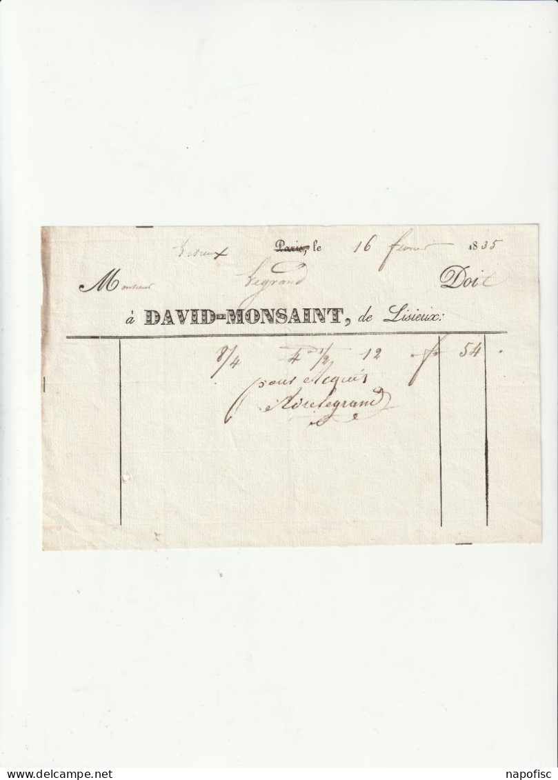 14-David-Monsaint ..Lisieux.(Calvados)....1835 - Altri & Non Classificati
