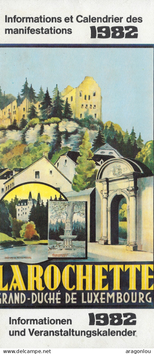 Luxembourg - Luxemburg - Dépliants  -  LAROCHETTE  -  INFORMATIONS ET CALENDRIER DES MANIFESTATIONS  1982 - Tourism Brochures
