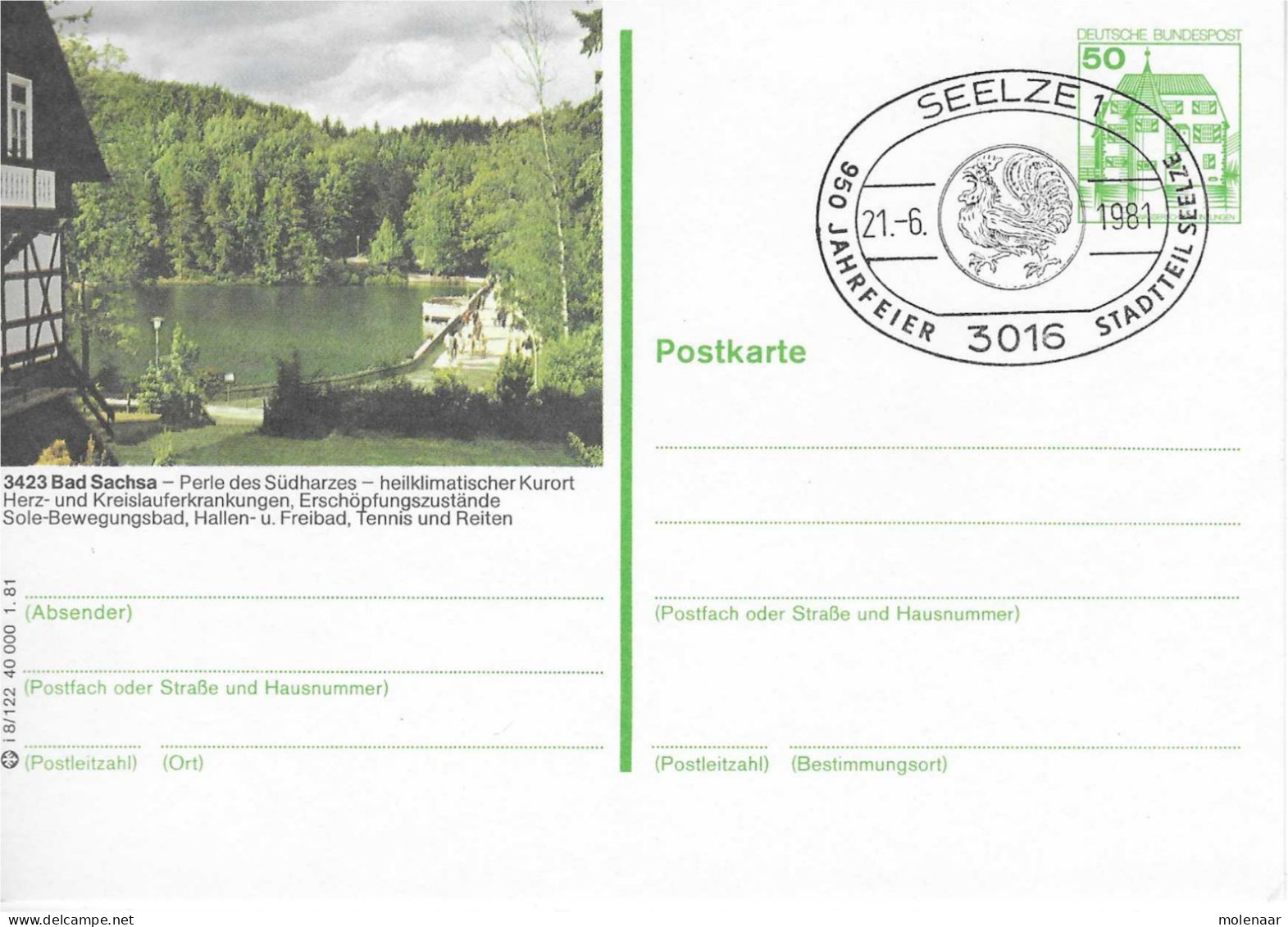 Postzegels > Europa > Duitsland > West-Duitsland > Postwaardestukken > Bad Sacha (17275) - Cartes Postales Illustrées - Oblitérées
