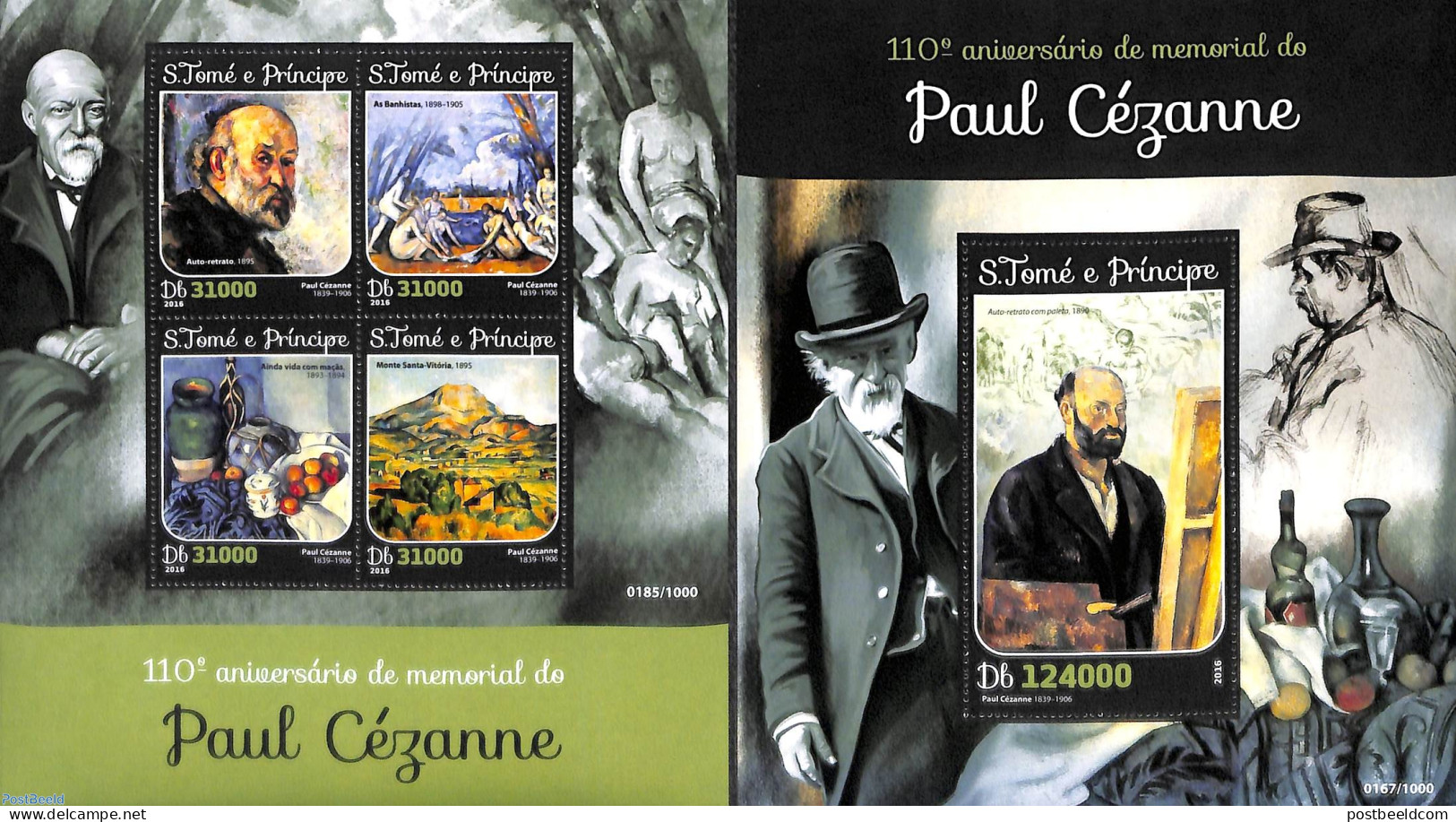 Sao Tome/Principe 2016 Paul Cézanne 2 S/s, Mint NH, Art - Modern Art (1850-present) - Paintings - Sao Tome Et Principe