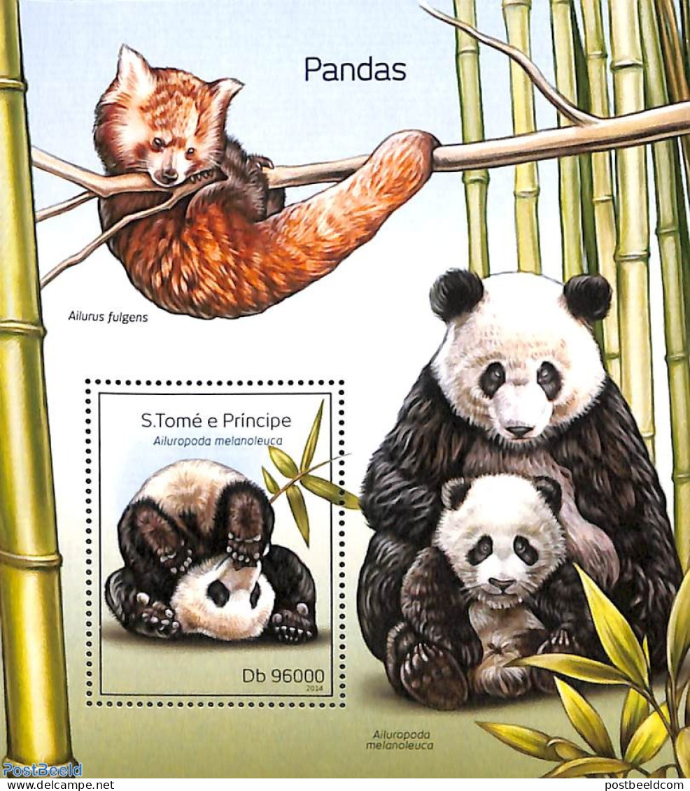 Sao Tome/Principe 2014 Panda S/s, Mint NH, Nature - Animals (others & Mixed) - Pandas - Sao Tome And Principe