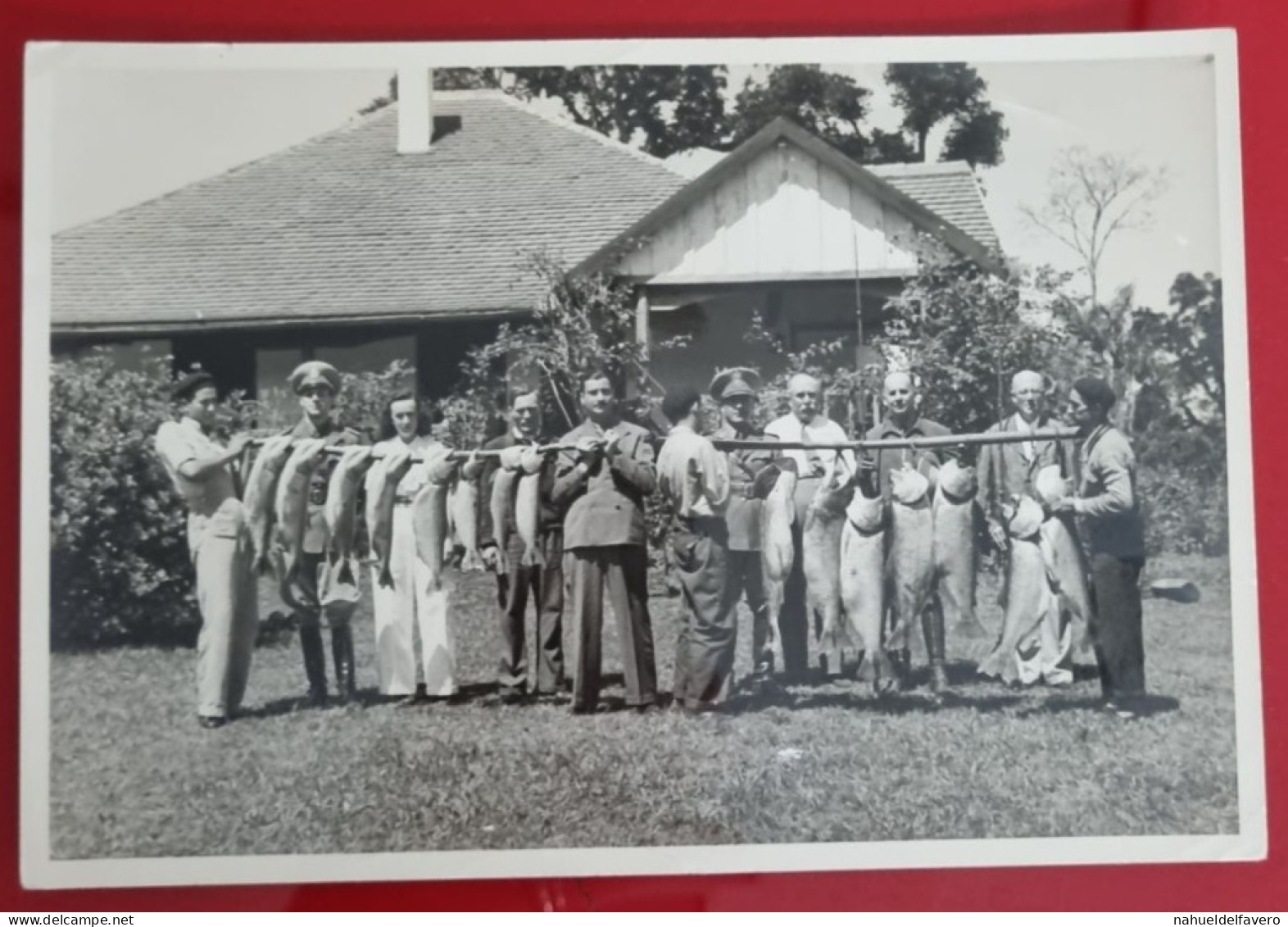 PH Original - 18,5 X 12 Cm - TRIPLE FRONTERA, PUERTO IGUAZÚ, ARGENTINA 1942 - EJERCITO ARGENTINO - EXCURSIÓN DE PESCA - Sports