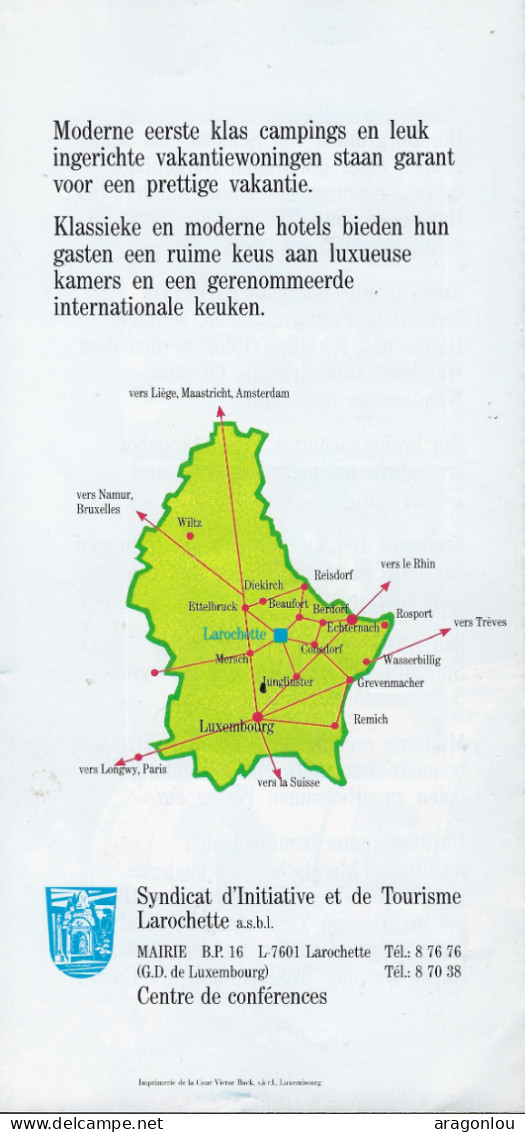 Luxembourg - Luxemburg - Dépliants  -  LAROCHETTE  -  SYNDICAT D'INITIATIVE ET DE TOURISME - Toeristische Brochures