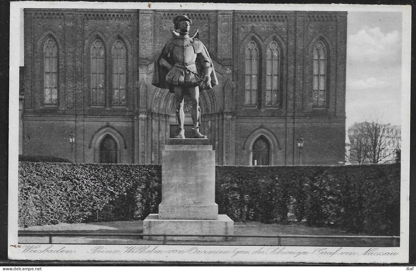 Germany. Wiesbaden. Wilhelm Von Oranien-Denkmal (gen. Der Schweiger). Graf Von Nassu. Illustrated View Posted Postcard - Wiesbaden