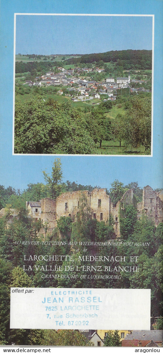 Luxembourg - Luxemburg - Dépliants  -  LAROCHETTE  - MEDERNACH - L'ERNZ BLANCHE   GUIDE TOURISTIQUE - Toeristische Brochures
