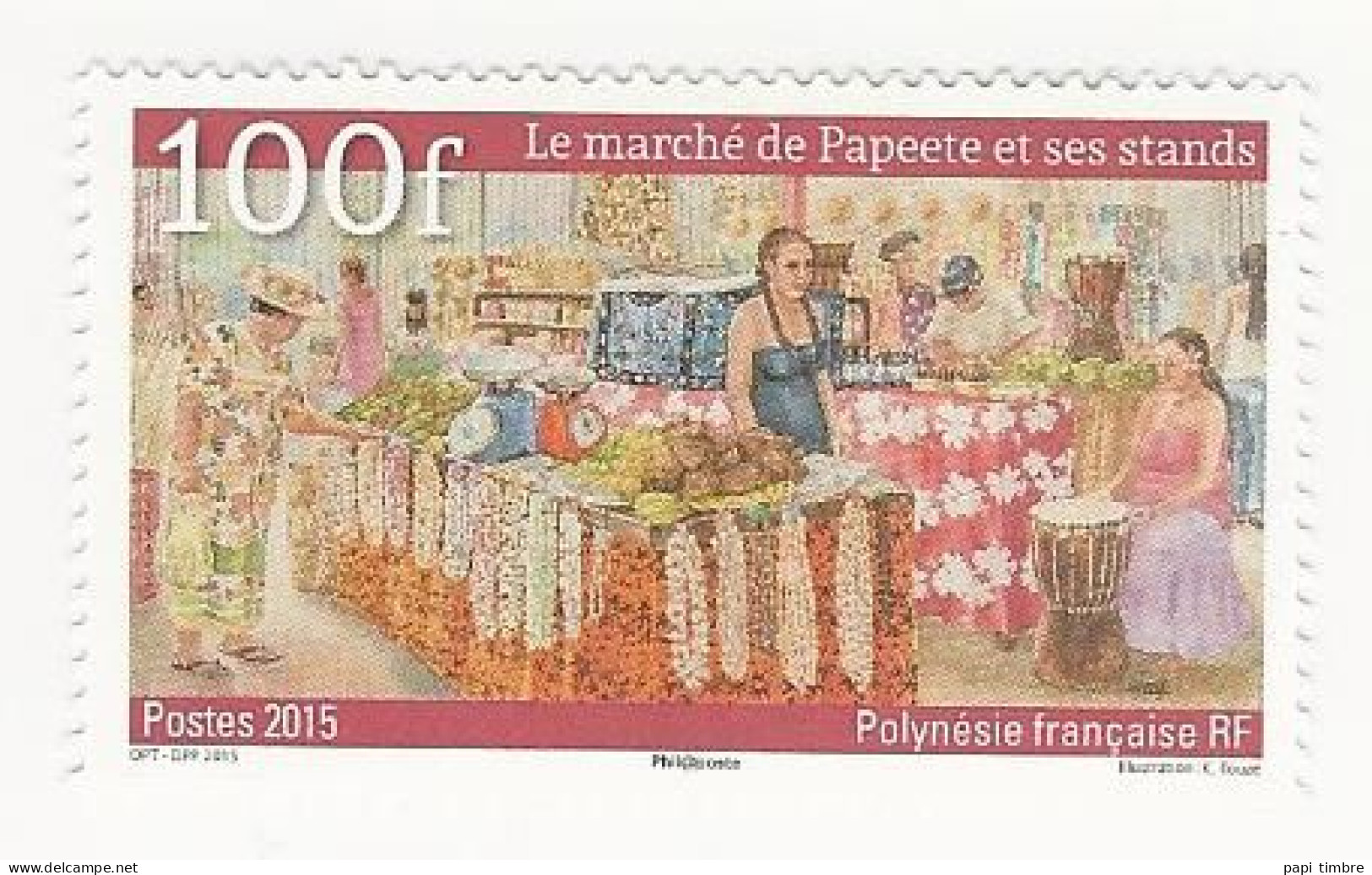 Polynésie-2015-Le Marché De Papeete Et Ses Stands - N° 1107 à 1109 ** - Neufs