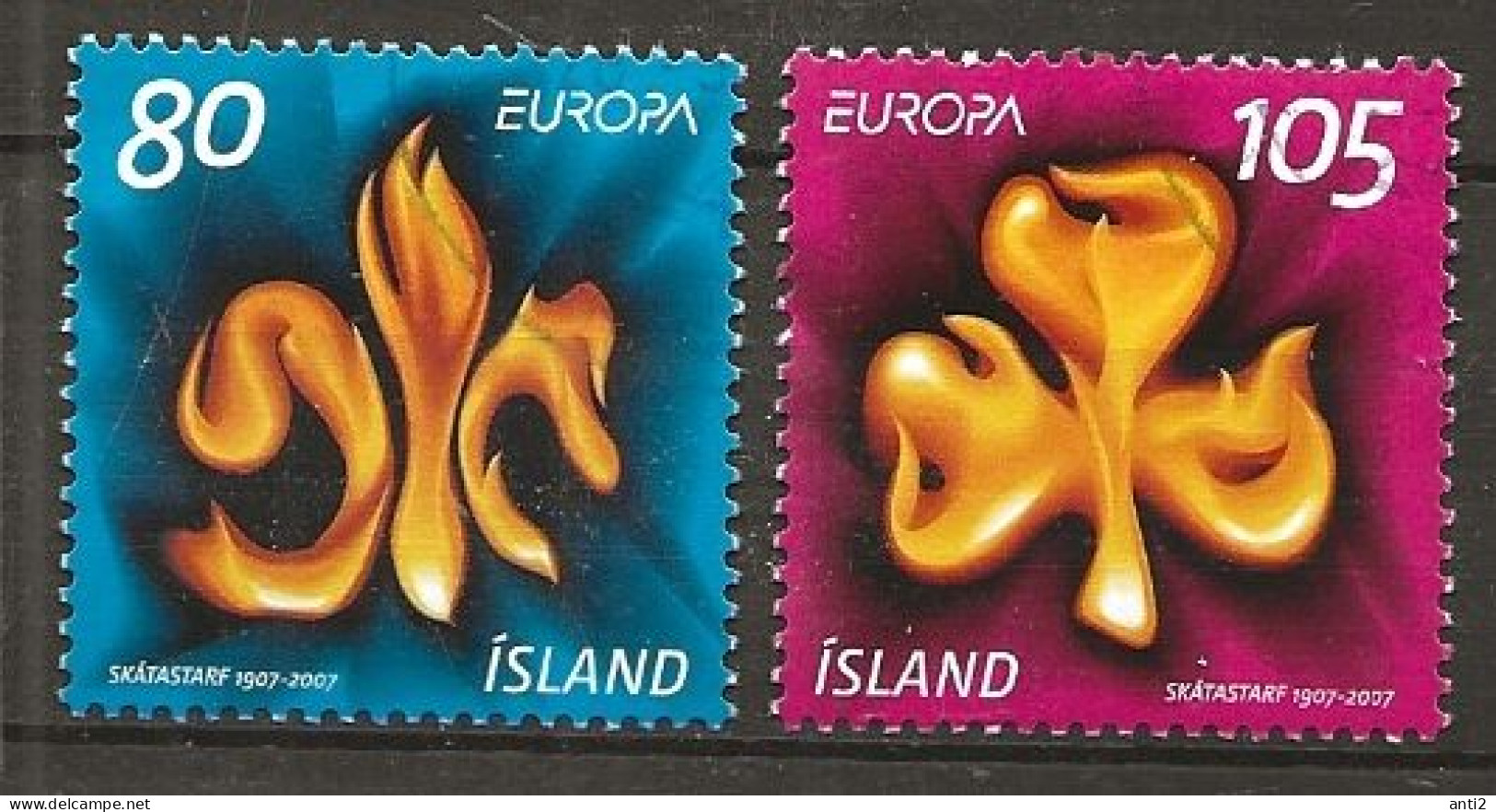 Iceland Island  2007 Europe: Boy Scouts. Mi  1168-1169, Cancelled(o) - Used Stamps