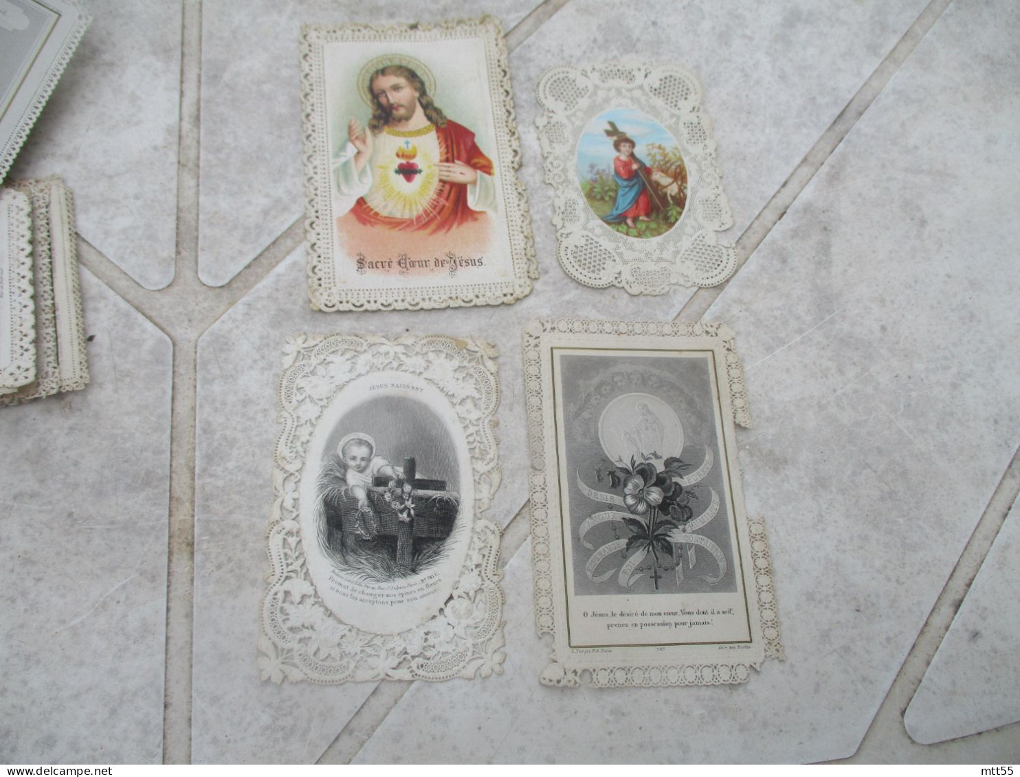 LOT DE CANIVET IMAGE PIEUSE  Gravure  Holly Card Dentellé - Devotion Images