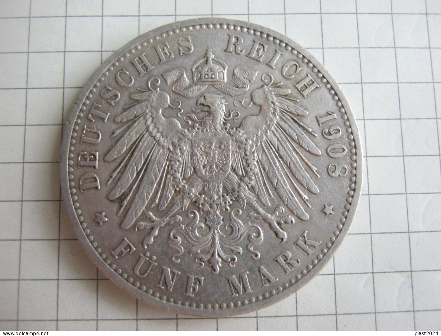 Baden 5 Mark 1908 G - 2, 3 & 5 Mark Silber