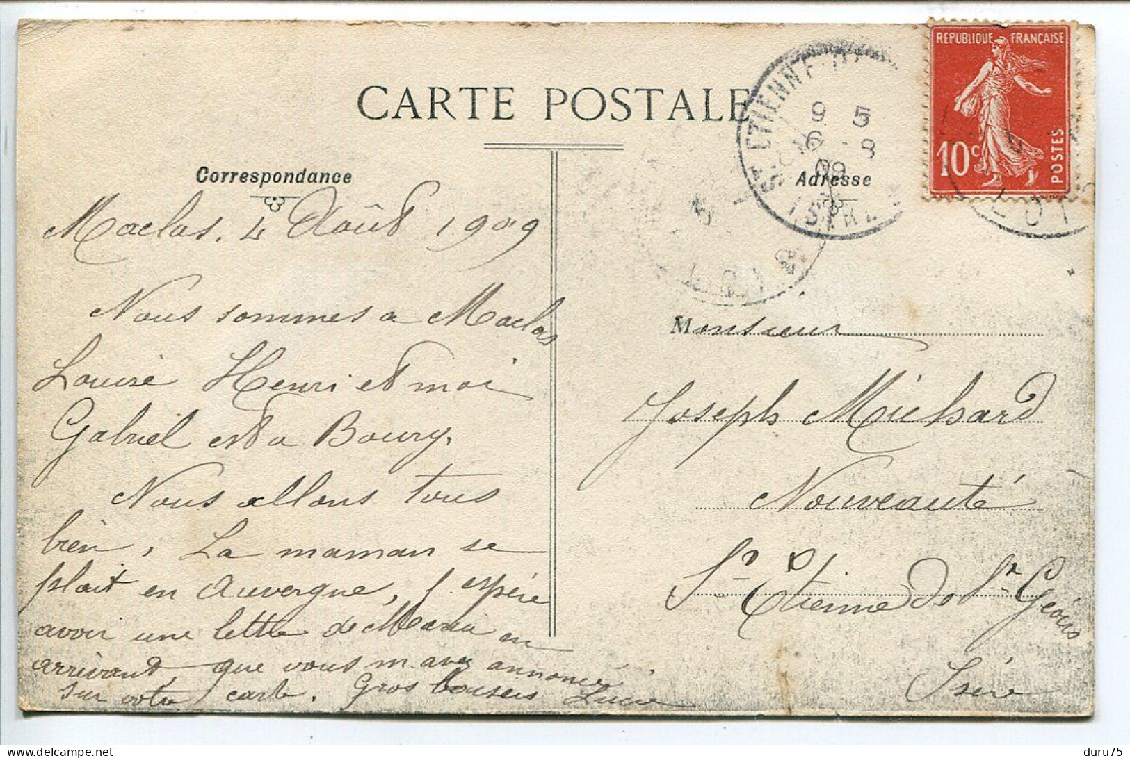 CPA Voyagé 1909 * MONT PILAT La Source Du Gier Et La Ferme De La Jasserie Chanson Du Pilat * Blanchard Editeur - Mont Pilat