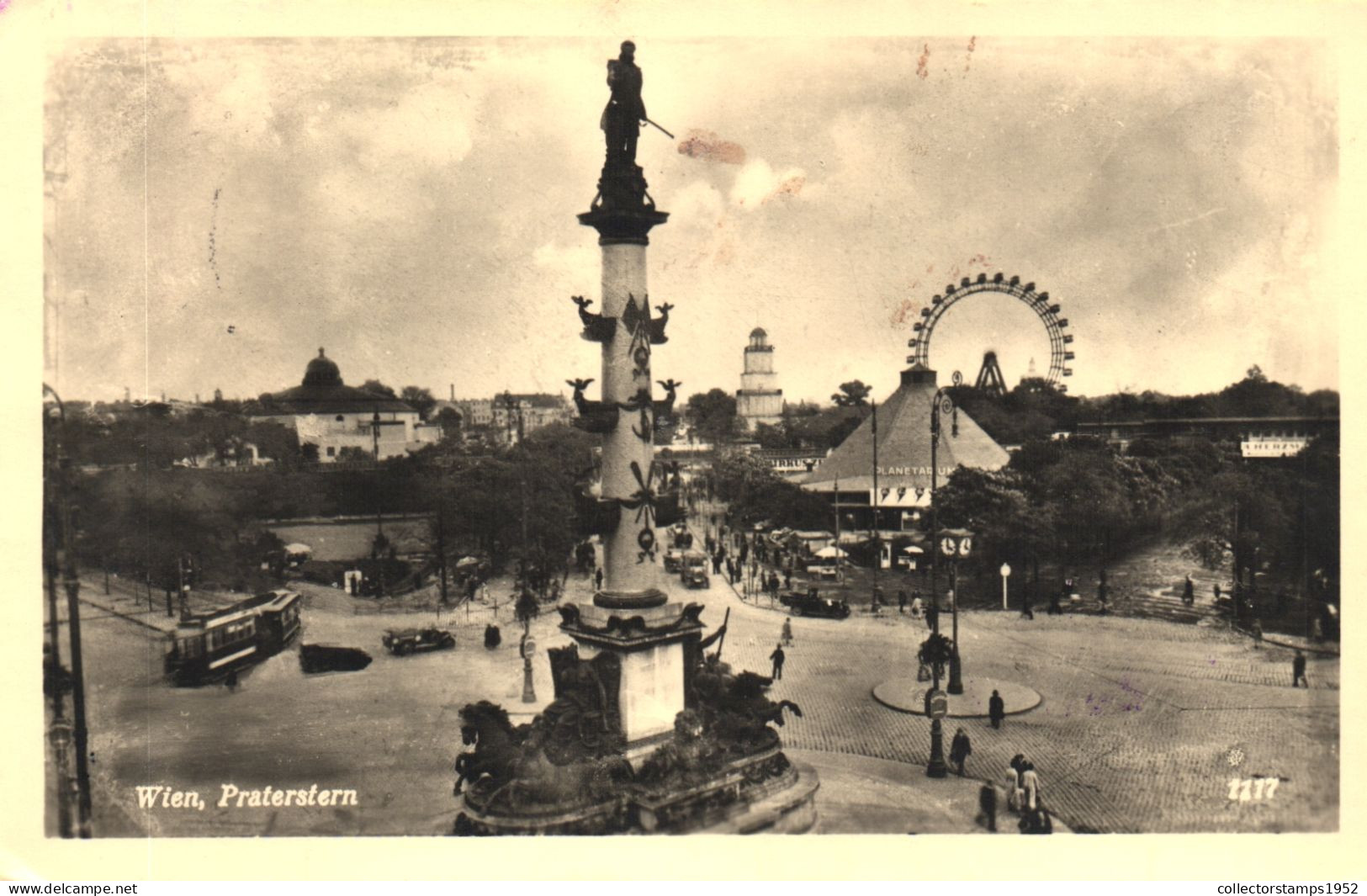 VIENNA, PRATER, MONUMENT, STATUE, GIANT WHEEL, ARCHITECTURE, CAR, TRAM, AUSTRIA, POSTCARD - Prater