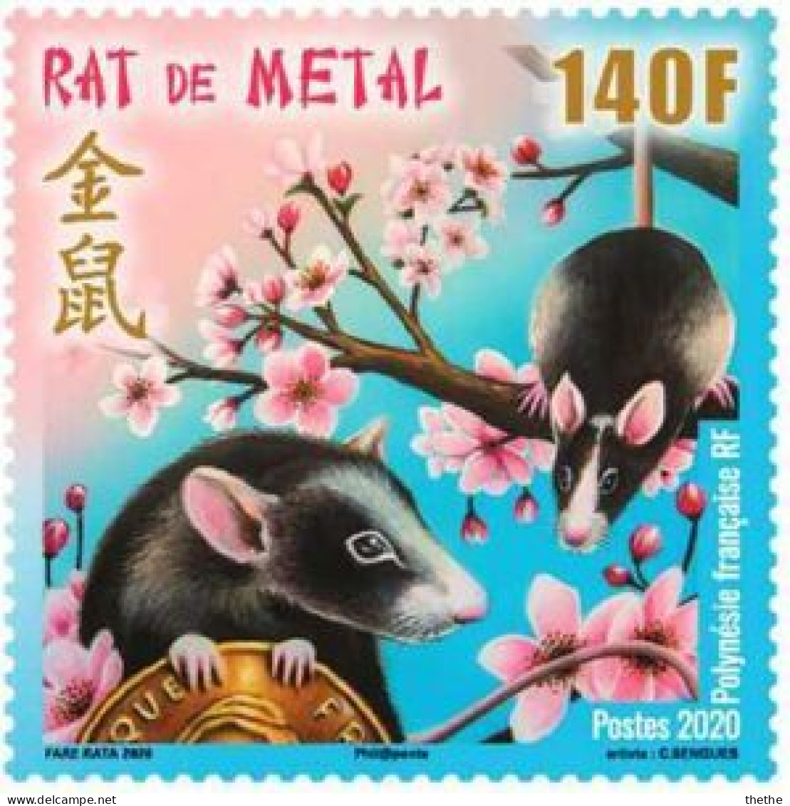 POLYNESIE - Année Du Rat 2020 - Unused Stamps