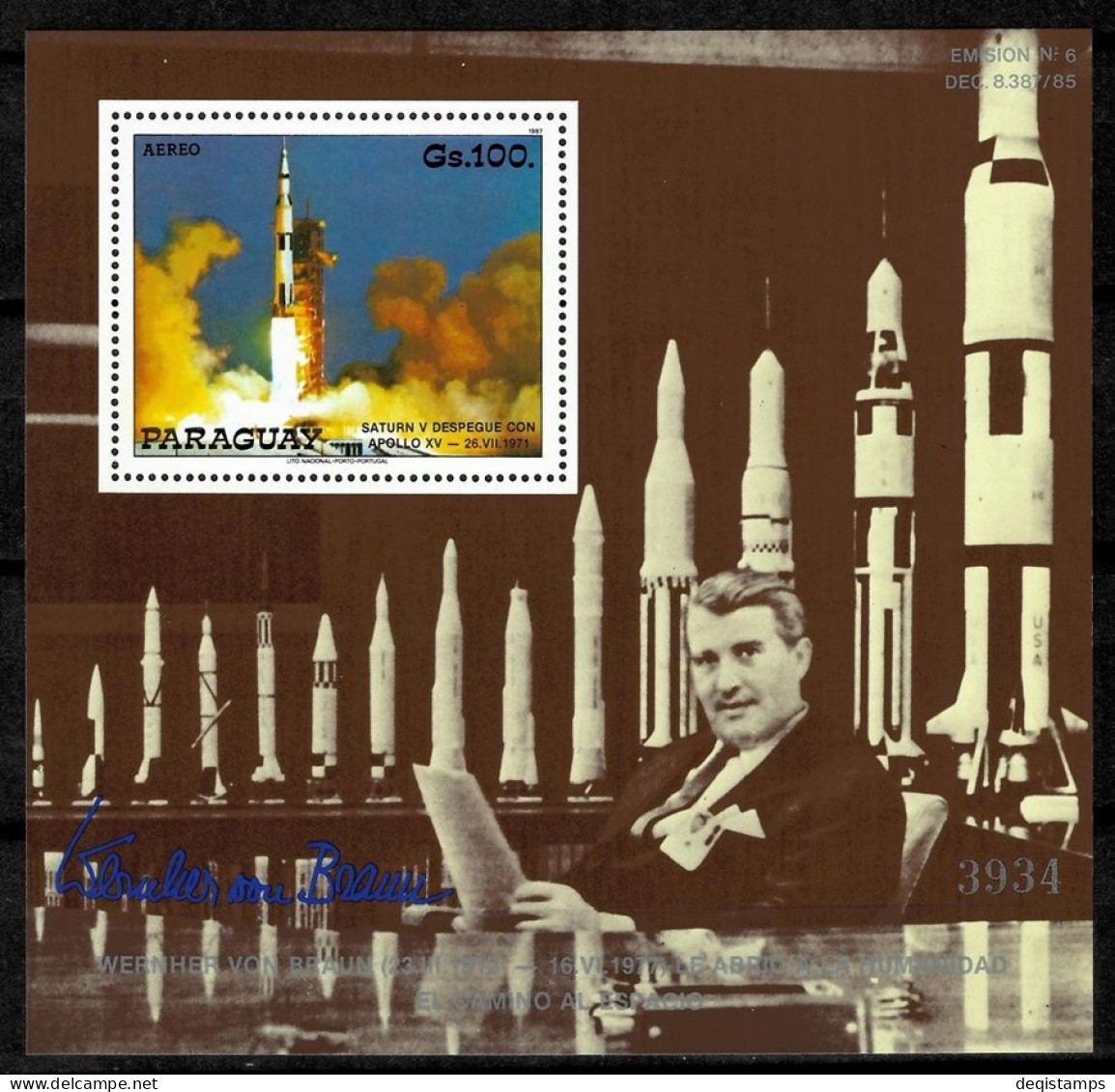 Paraguay Year 1988 Stamp Space - Werner Von Braun MNH - Paraguay