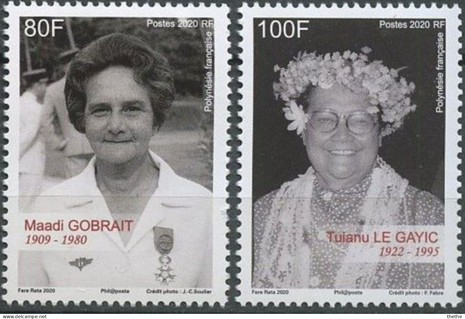 POLYNESIE - Maadi Gobrait (1909-1980), Infirmière Et Militante Politique - Tuianu Le Gayic(1922-1995), Militante Pour Le - Unused Stamps